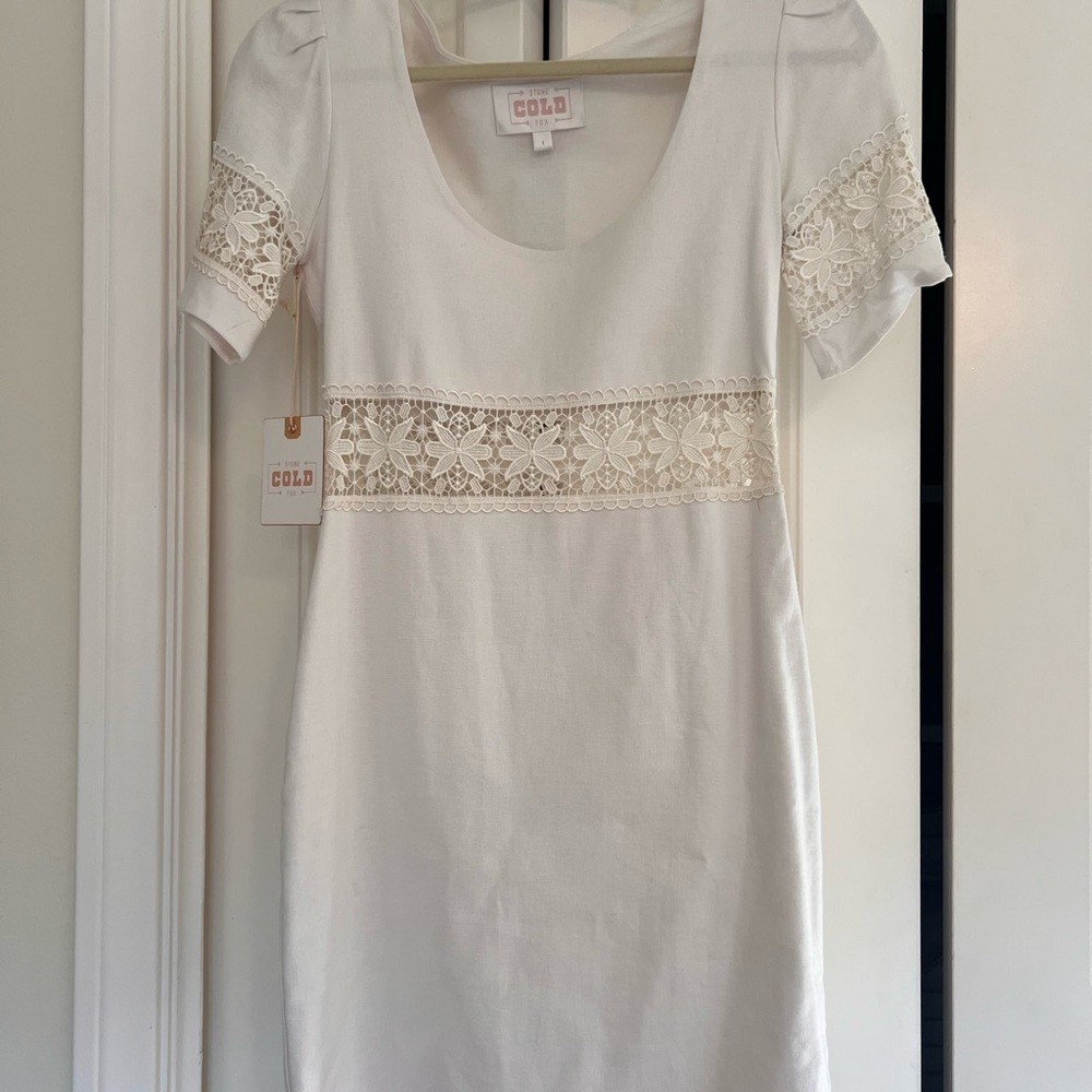 Stone Cold Fox Cream Lace Mini Dress